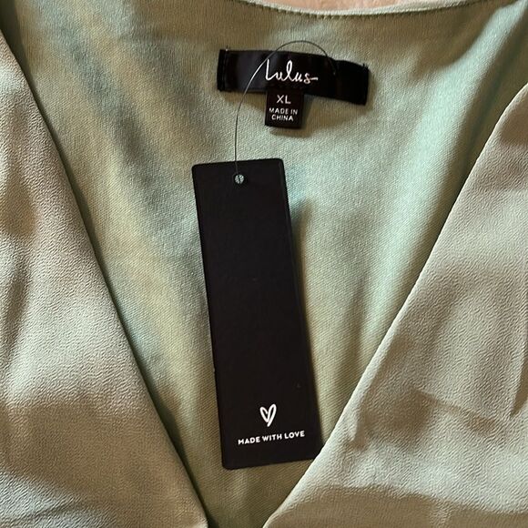 New! Lulus Lost in the Moment Sage Brush Maxi Dress Size XL NWT - Picture 8 of 14